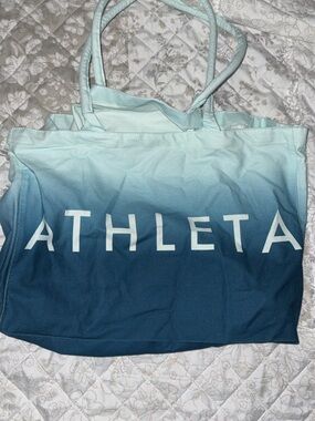 Athleta Ombre Canvas Tote in Mint to Deep Teal